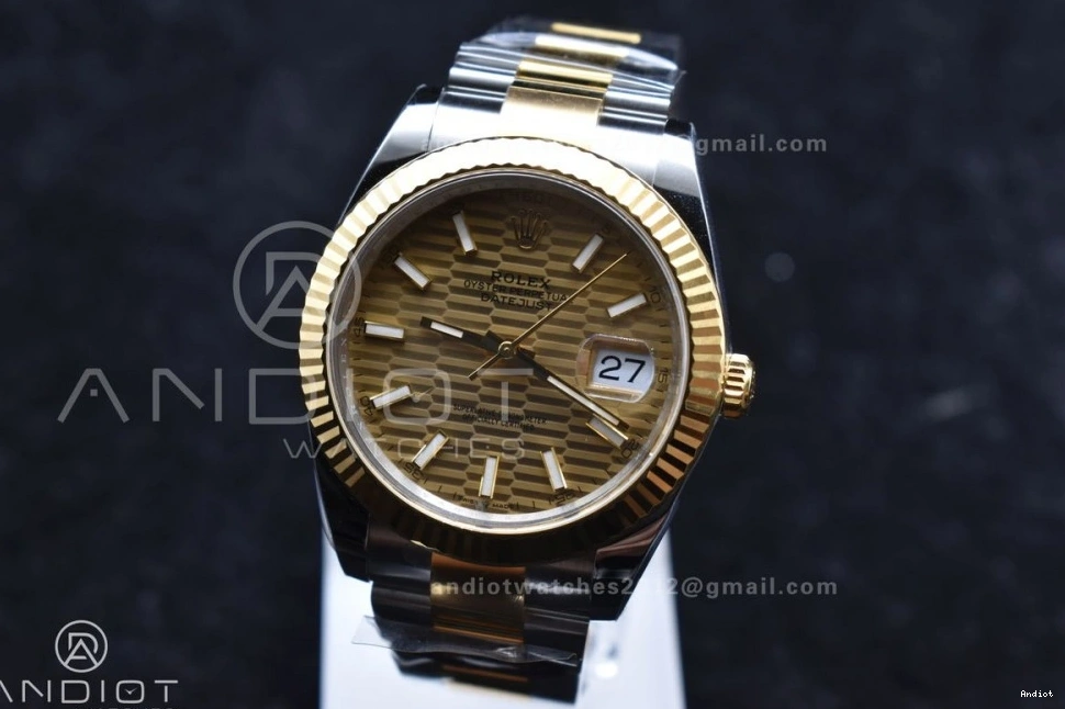 Textured Clean 904L DateJust 1:1 VR3235 126333 YG Oyster Dial 41 Steel YG on SS Edition Best Bracelet 0504